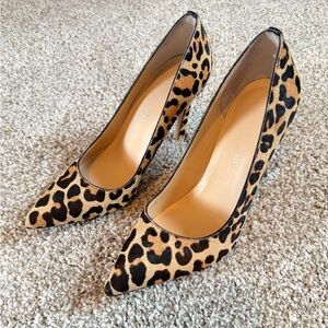 Ivanka Trump Leopard-Print Pointed Toe Pumps - Black and Tan Sz 5.5